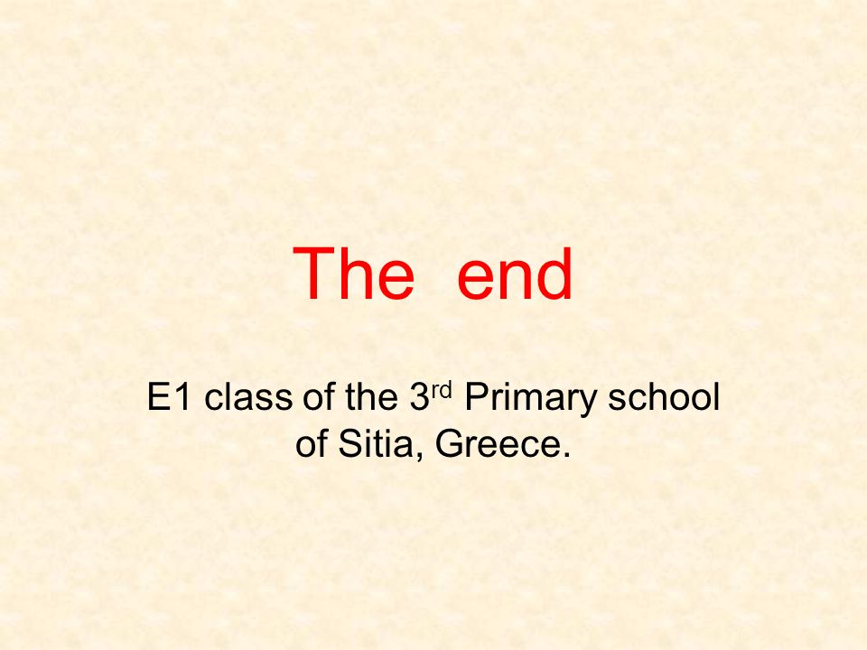 The end E1 class of the 3 rd Primary school of Sitia, Greece.
