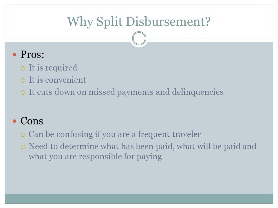 Why Split Disbursement.