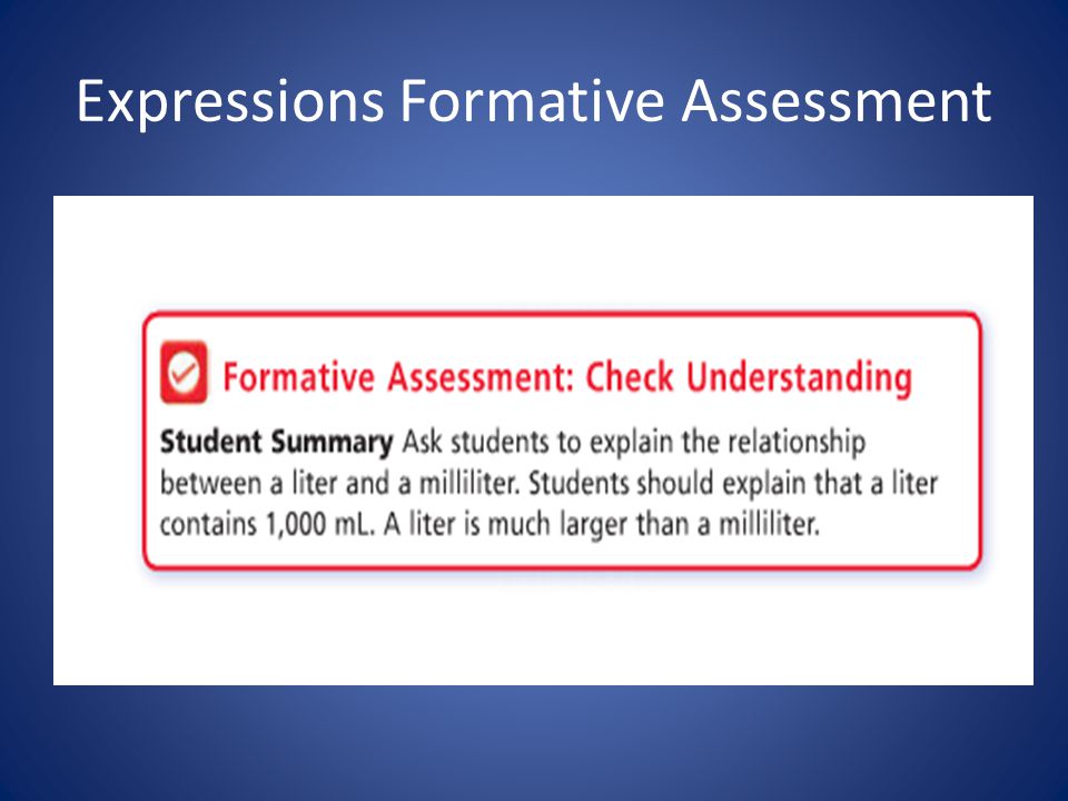 Expressions Formative Assessment