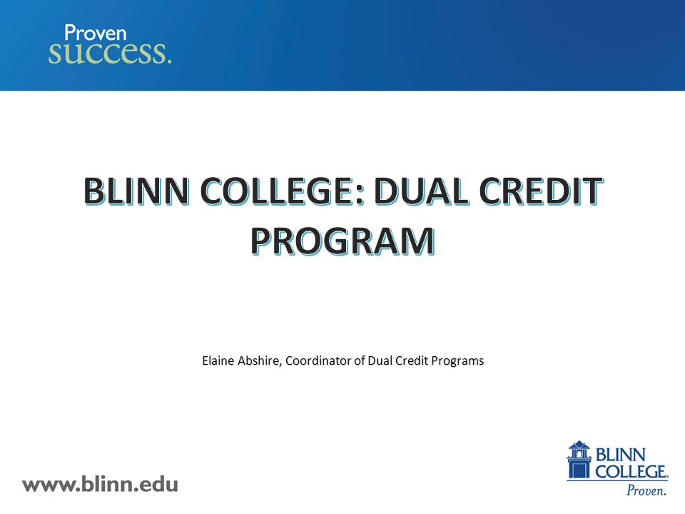 Elaine Abshire, Coordinator of Dual Credit Programs