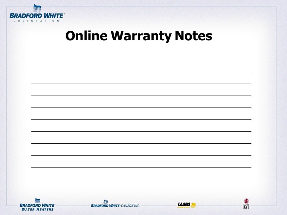 Online Warranty Notes