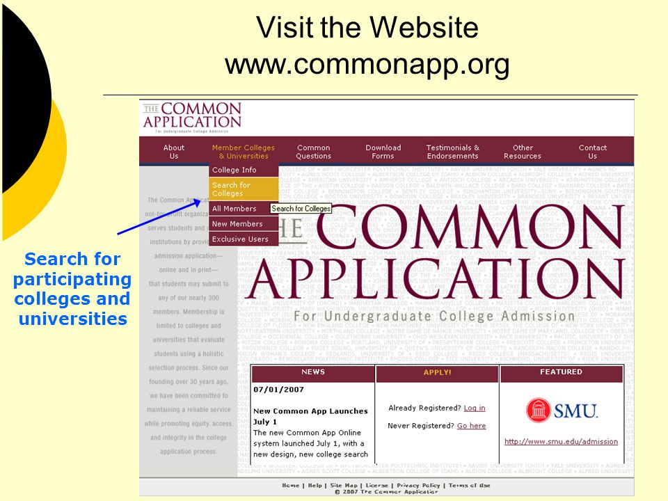 Visit the Website   Search for participating colleges and universities