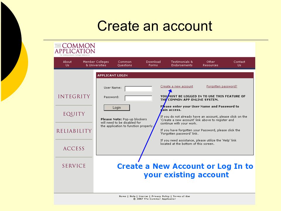 Create an account Create a New Account or Log In to your existing account