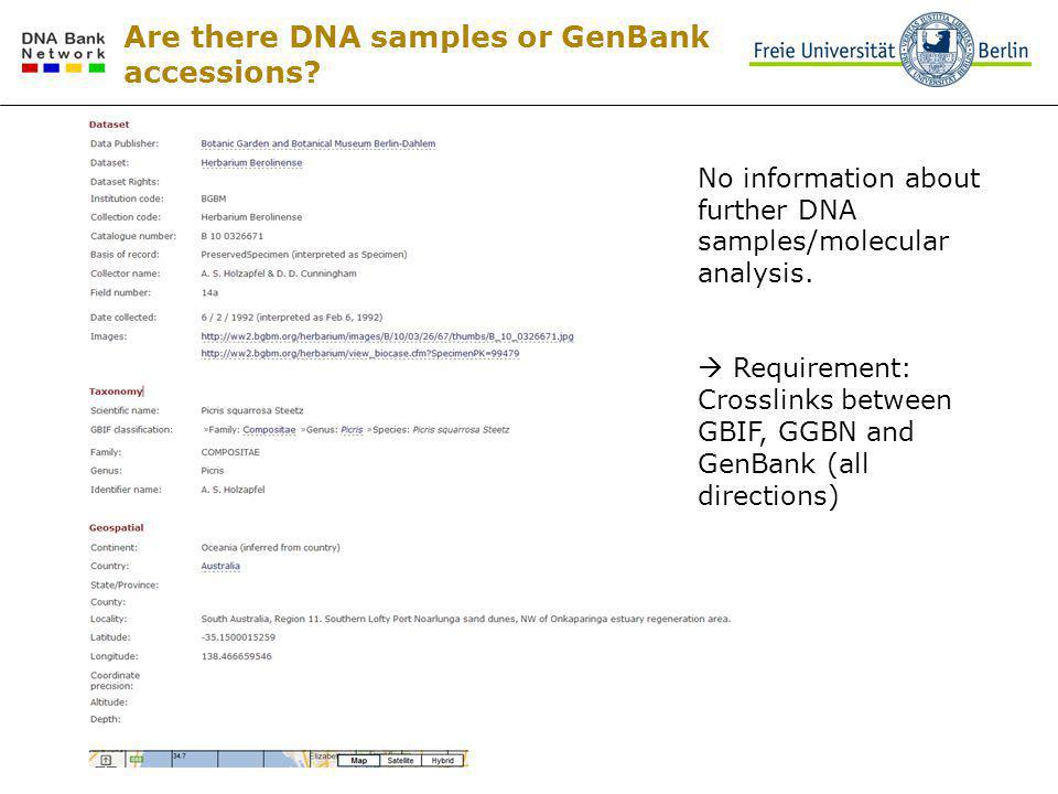 The Dna Bank Network Use Cases Gabriele Droege Botanic Garden And