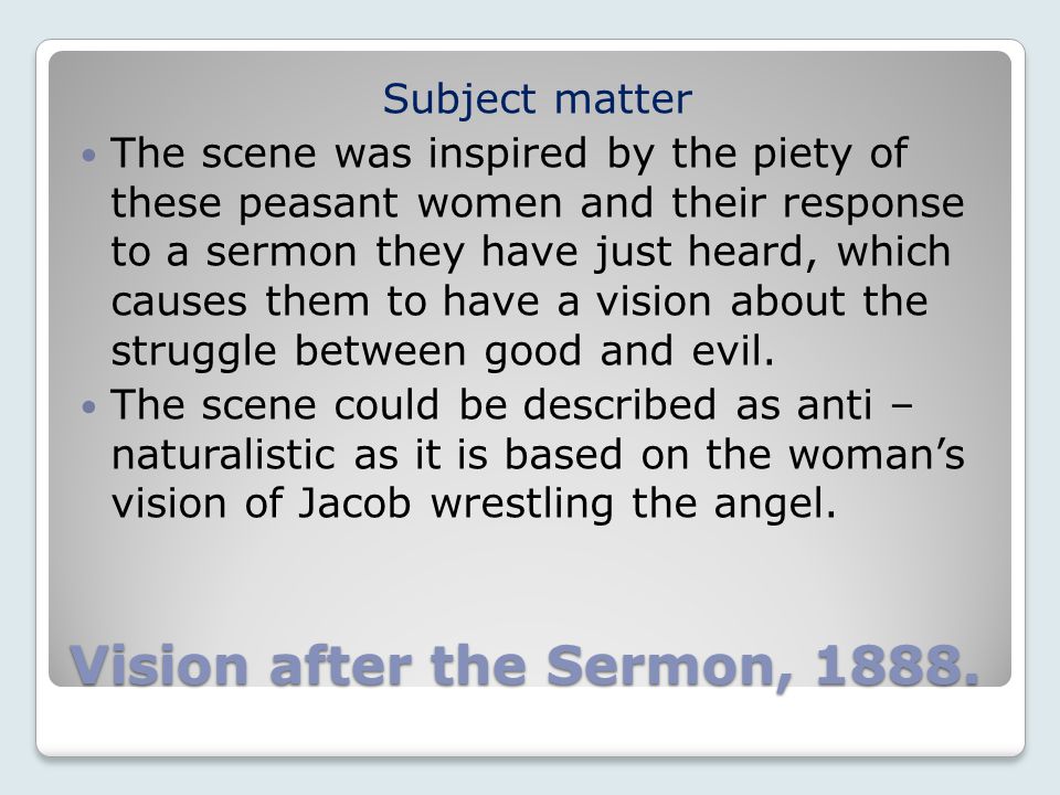 Vision after the Sermon, 1888.