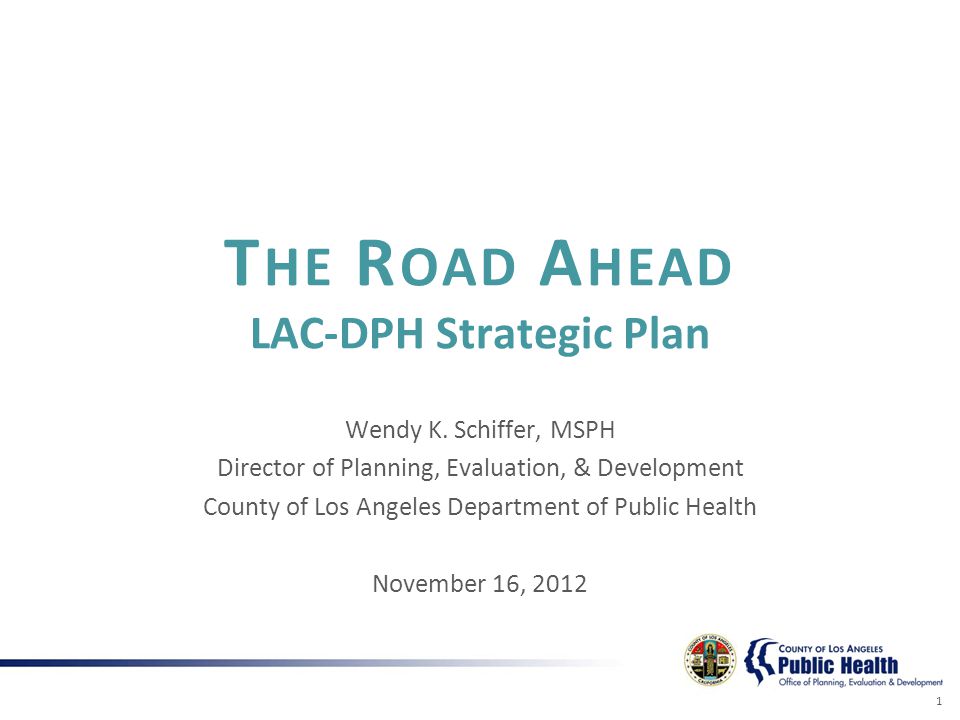 T HE R OAD A HEAD LAC-DPH Strategic Plan Wendy K.