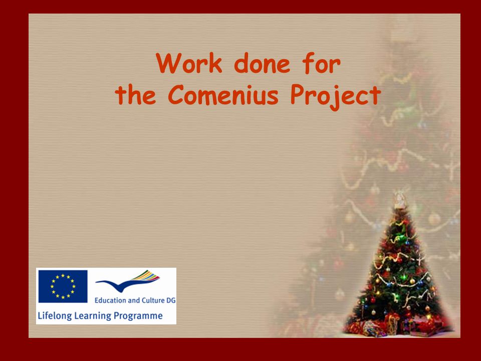 Work done for the Comenius Project