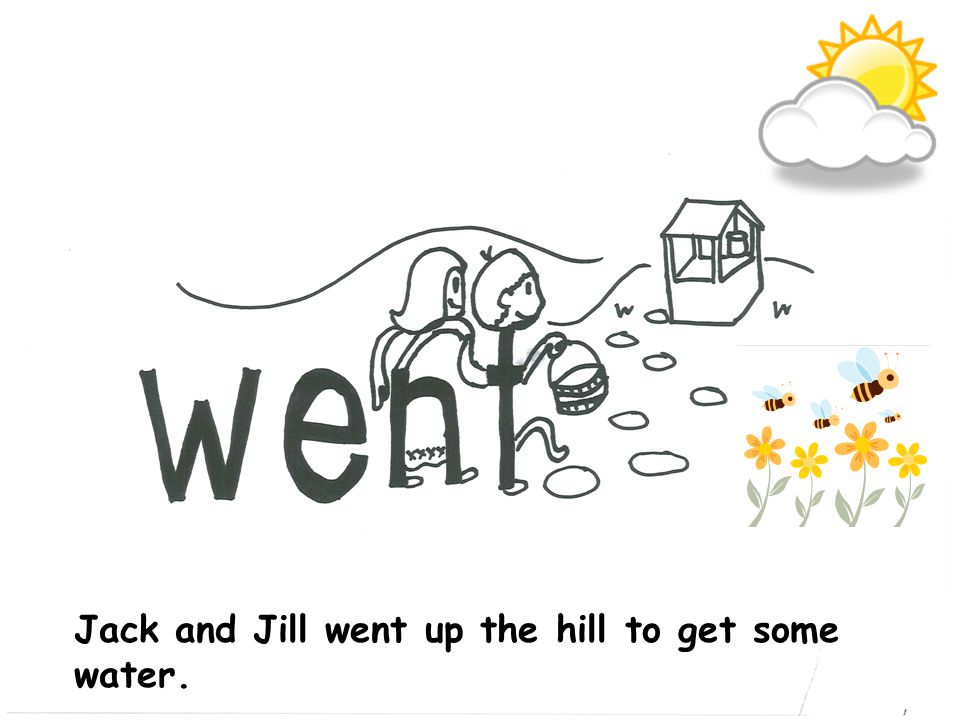 Jack and Jill went up the hill to get some water.