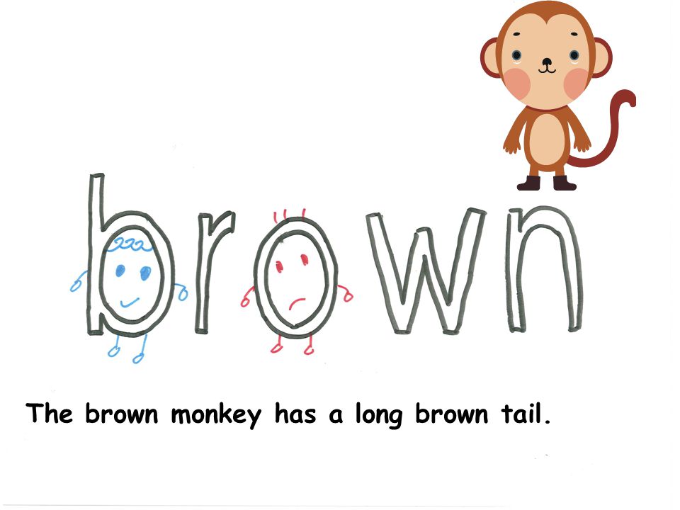 The brown monkey has a long brown tail.
