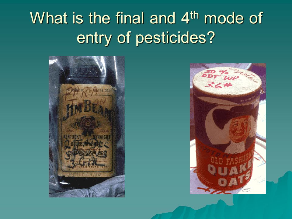 What is the final and 4 th mode of entry of pesticides