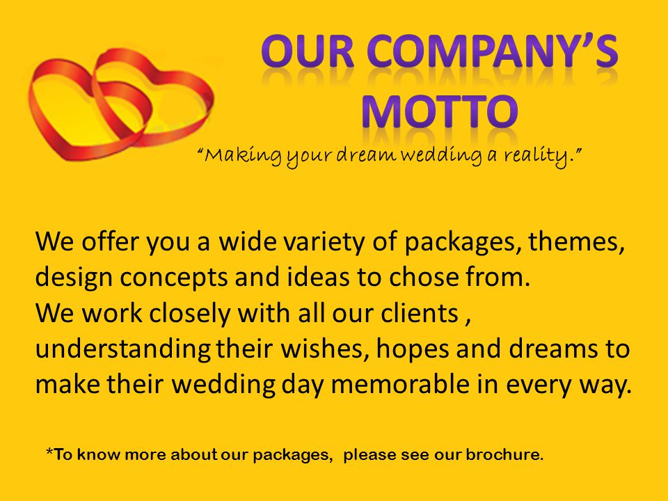 Making your dream wedding a reality.