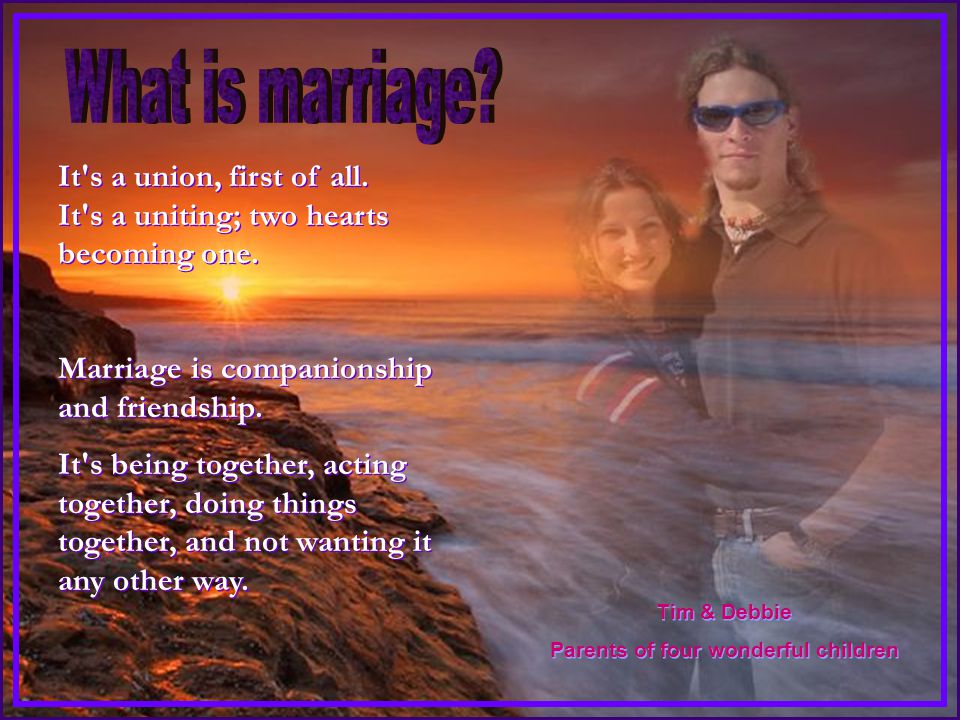 Dedicated to our daughter Debbie & her husband Tim on their 10 th wedding anniversary.