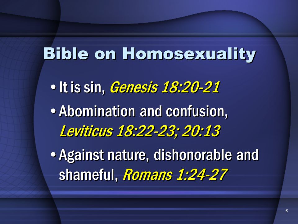 The bible and homosexuality