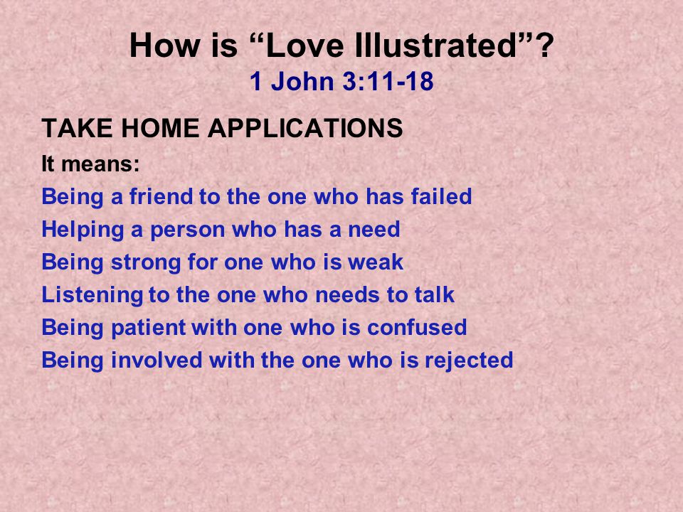 How is Love Illustrated.