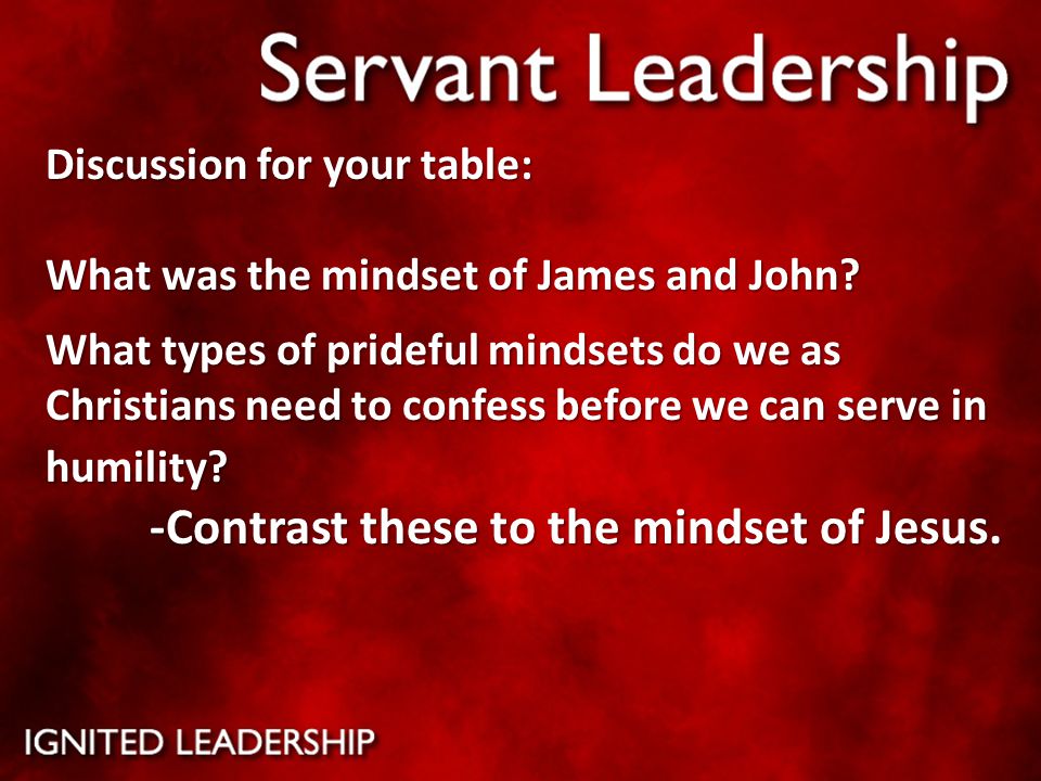 Discussion for your table: What was the mindset of James and John.