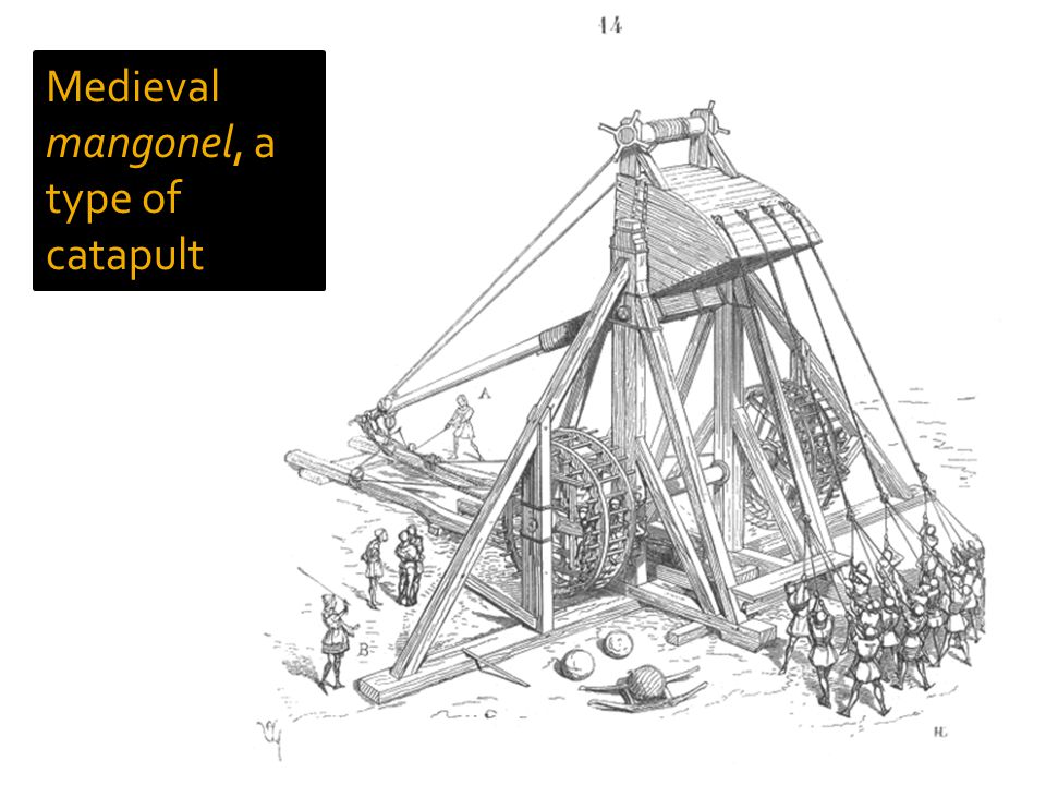 Medieval mangonel, a type of catapult