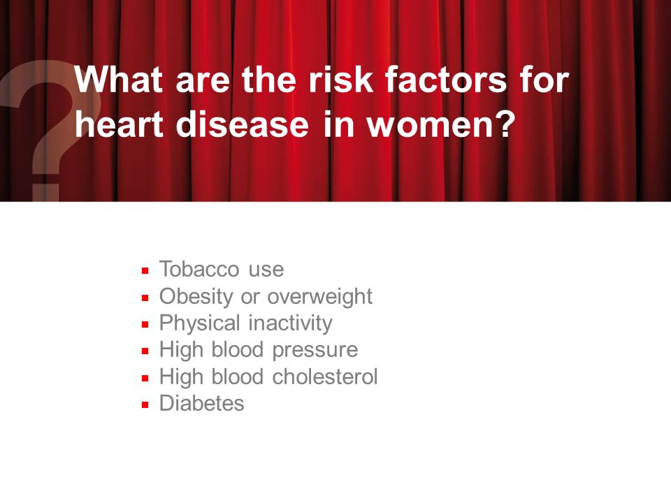 What are the risk factors for heart disease in women.