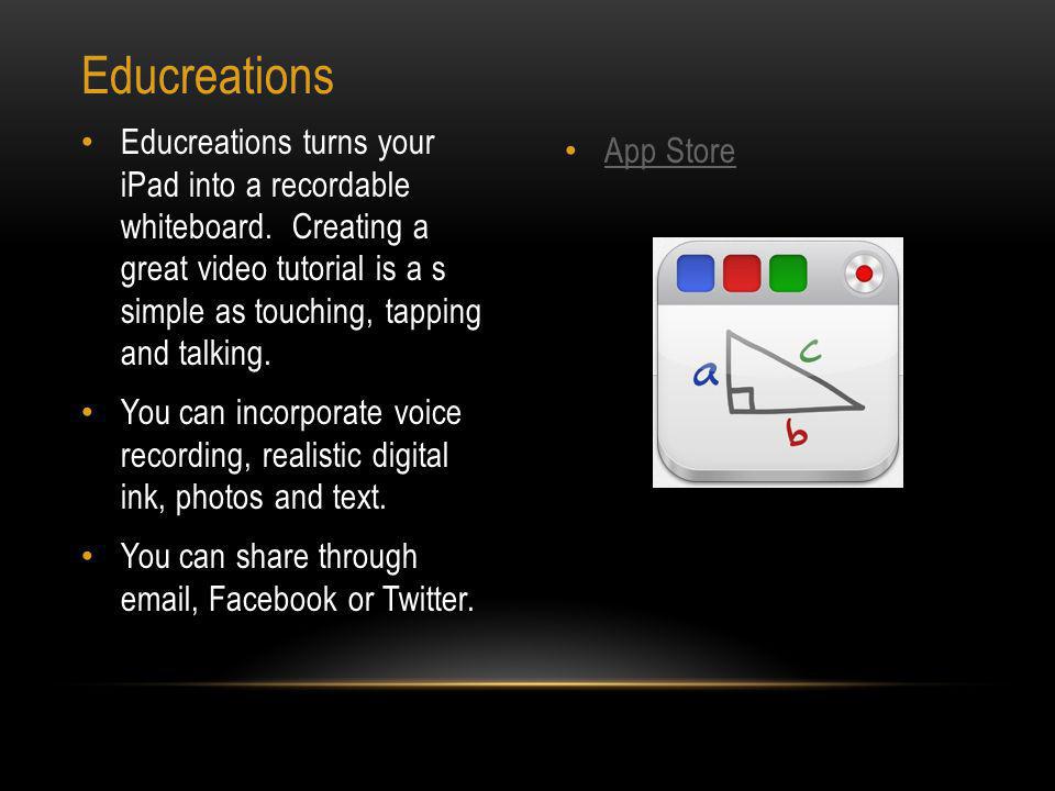 App Store Web Demonstration Turn your iPad into your personal interactive whiteboard.