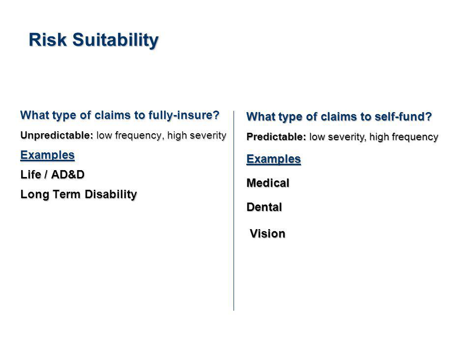 7See Notice About This Presentation Risk Suitability What type of claims to fully-insure.