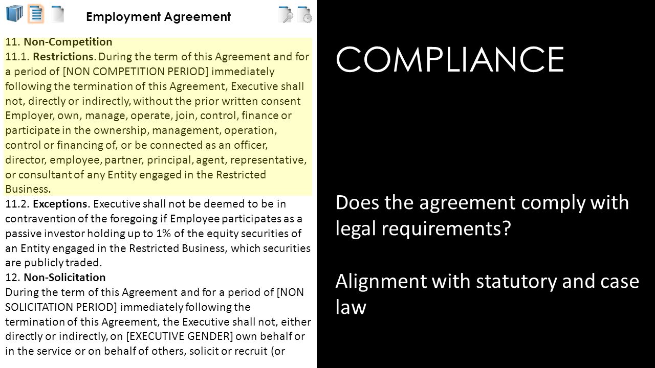 Does the agreement comply with legal requirements.