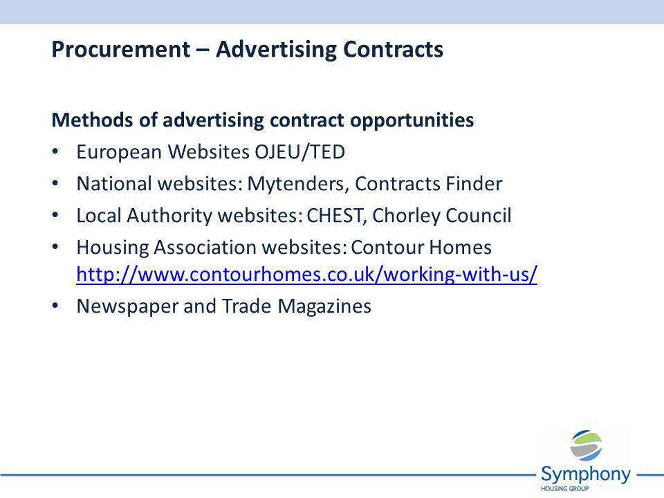 working with housing associations outline building advertising contracts