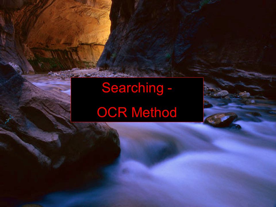 Searching - OCR Method
