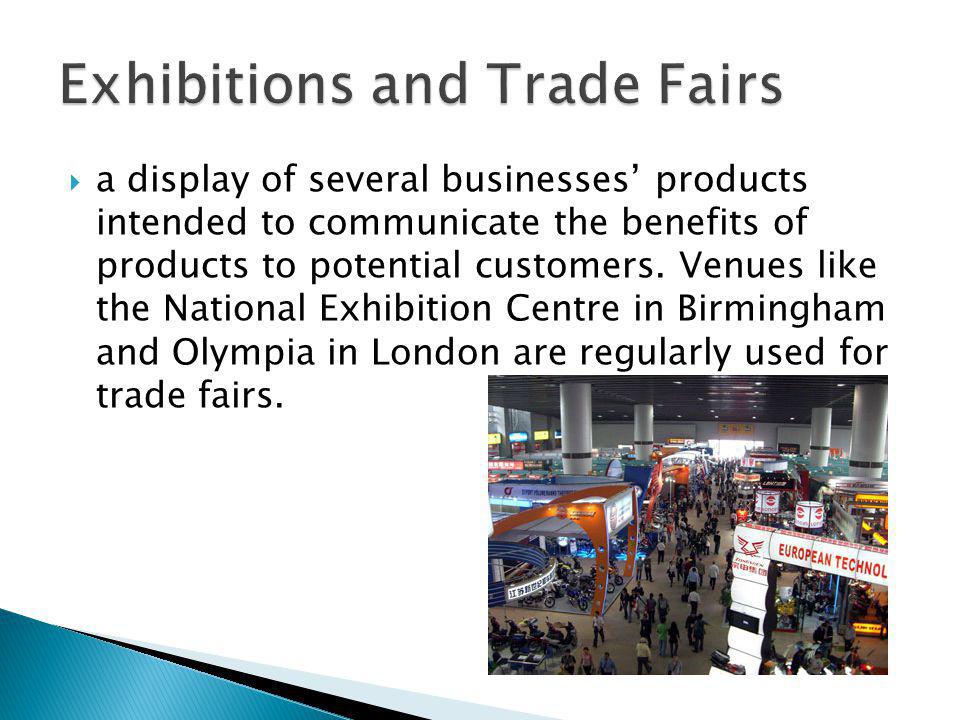 a display of several businesses products intended to communicate the benefits of products to potential customers.