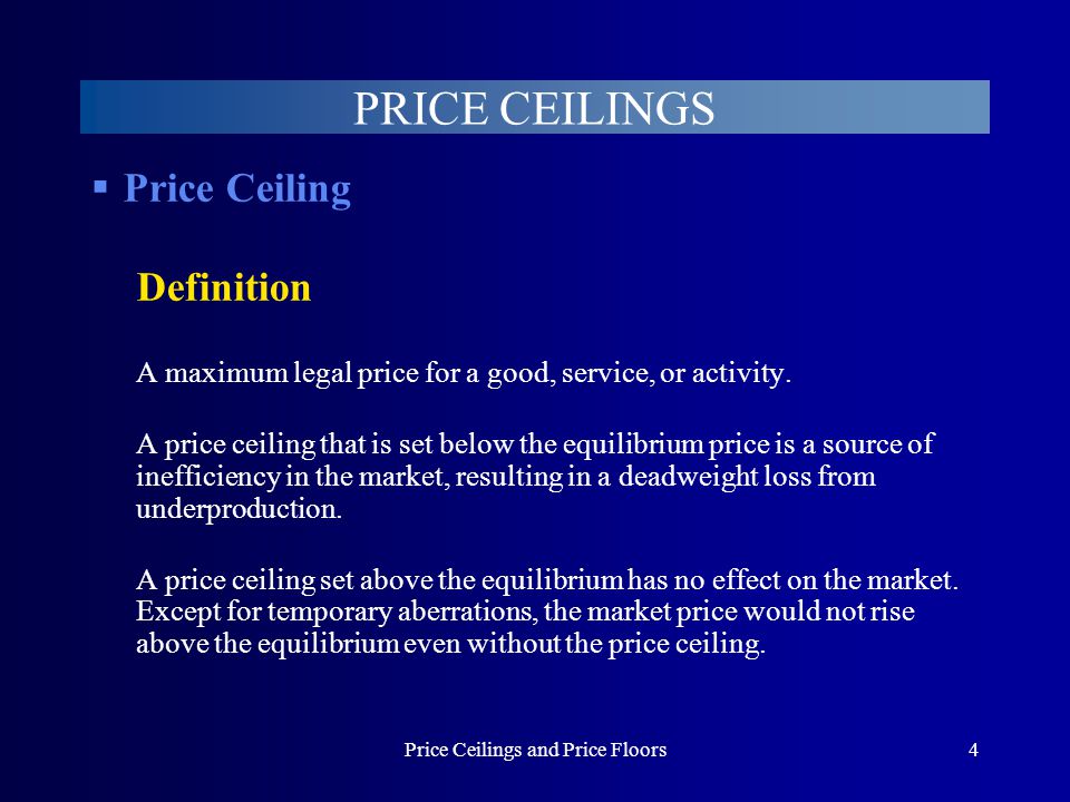 Price Ceilings And Price Floors1 Price Ceilings And Price Floors