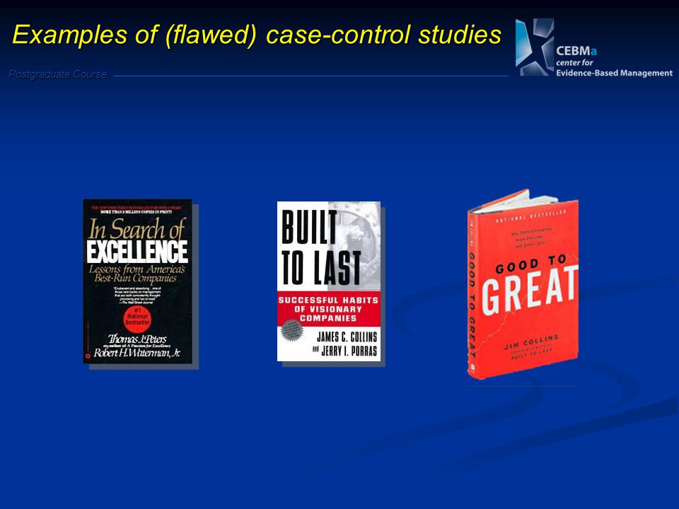 Postgraduate Course Examples of (flawed) case-control studies