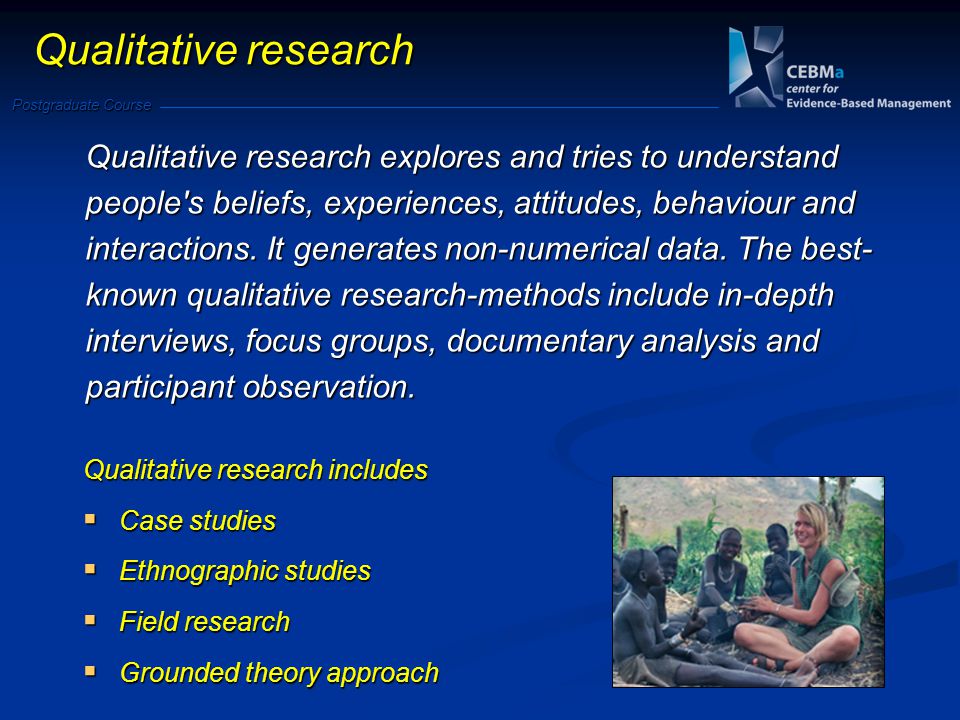 Postgraduate Course Qualitative research explores and tries to understand people s beliefs, experiences, attitudes, behaviour and interactions.