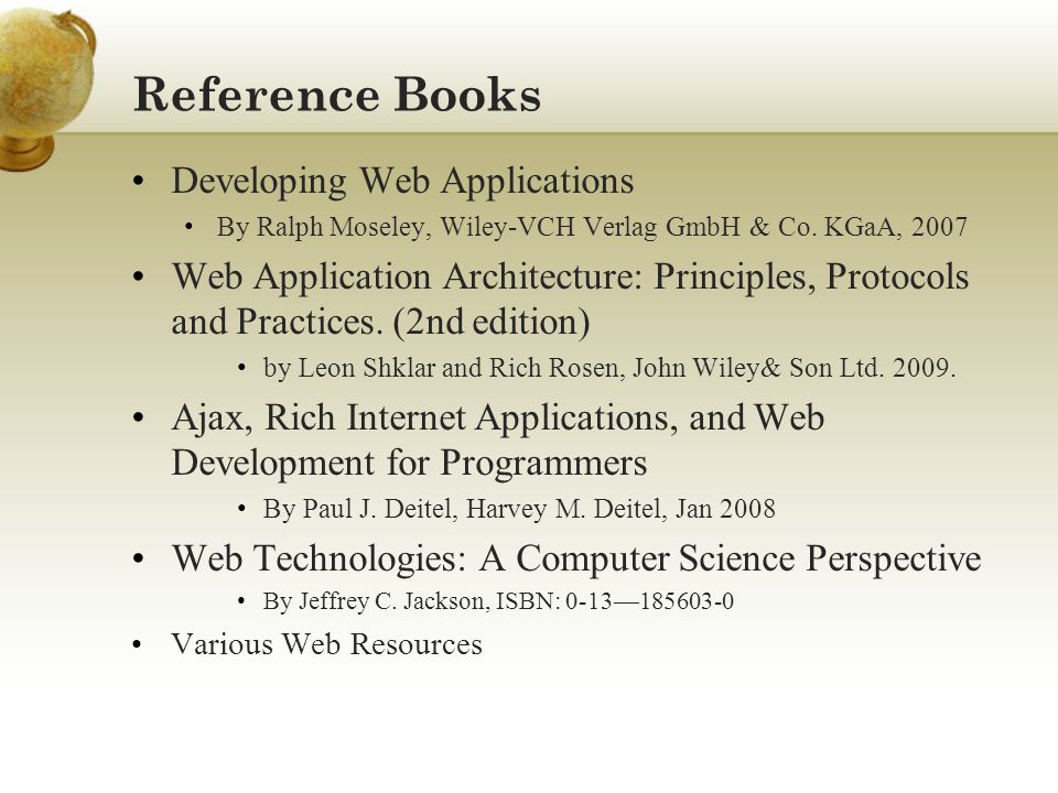 Reference Books Developing Web Applications By Ralph Moseley, Wiley-VCH Verlag GmbH & Co.