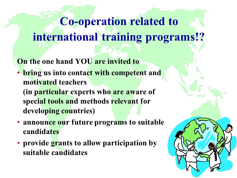 Co-operation related to international training programs!.