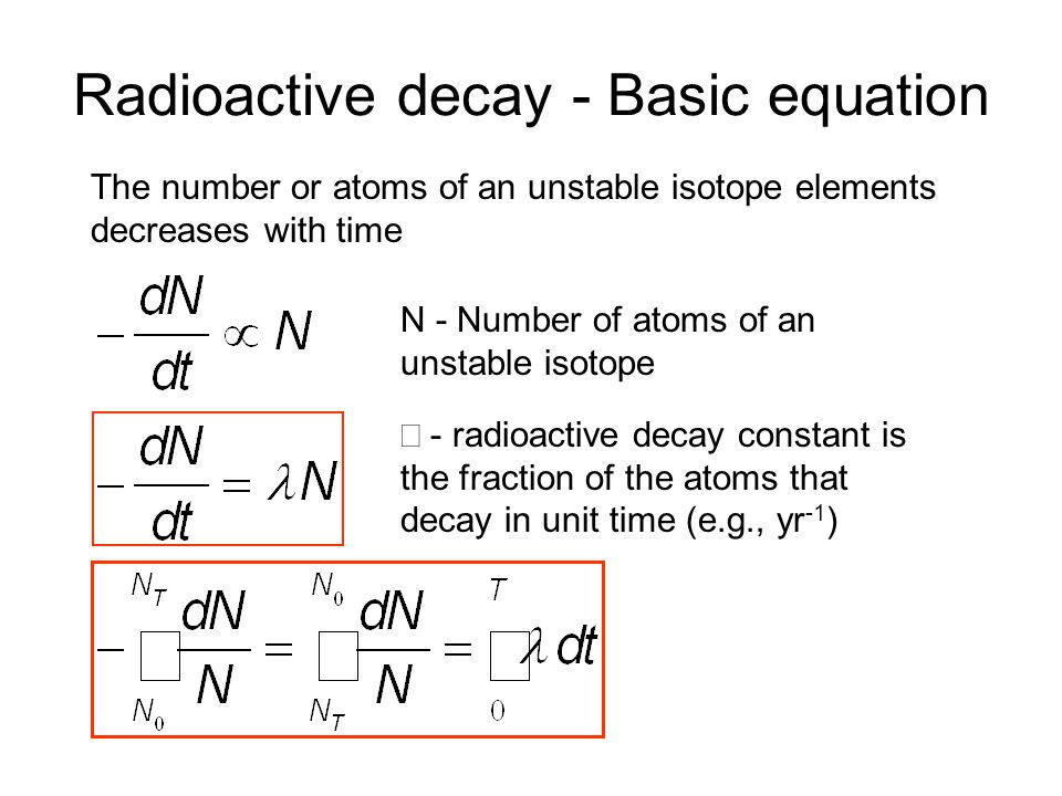 Radioactive dating equation