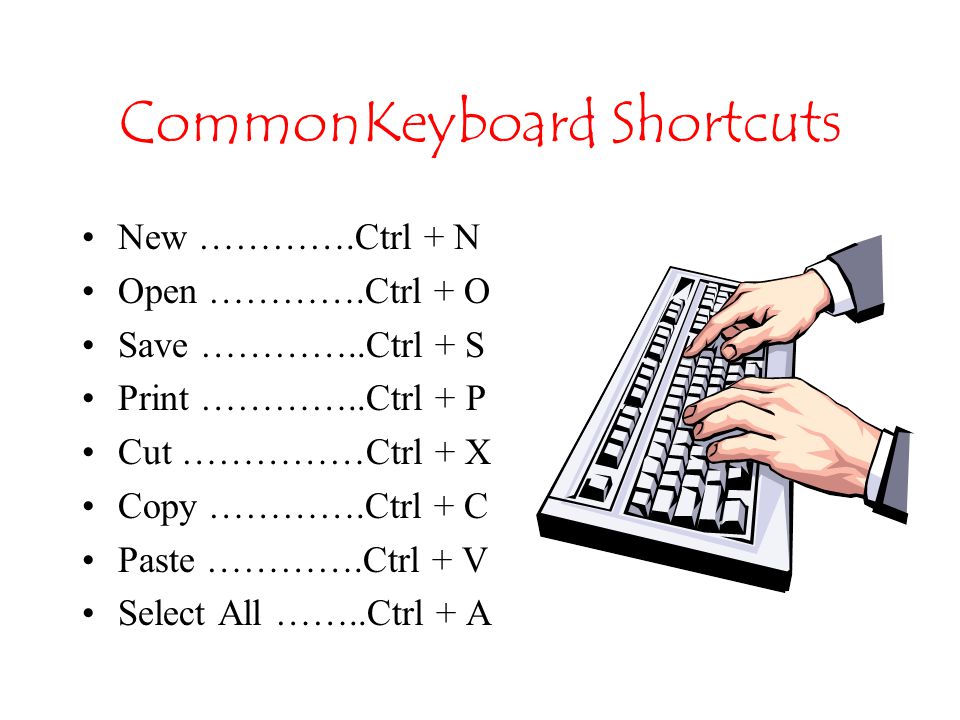 Controlling Windows via the keyboard Keyboard – used to enter data and to issue commands to the computer.