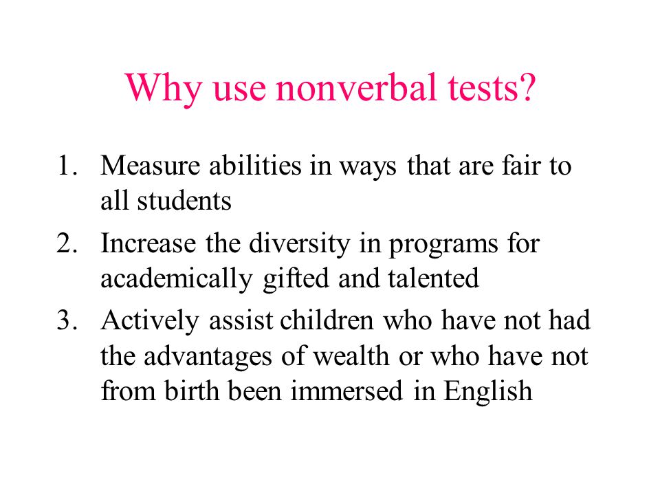 Nonverbal gifted students