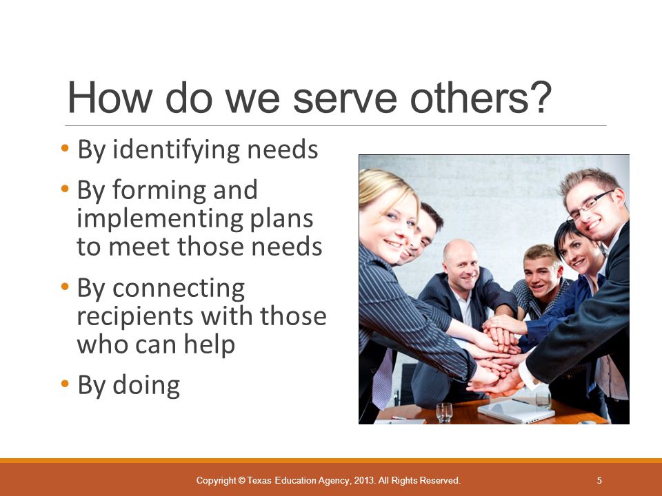 How do we serve others.