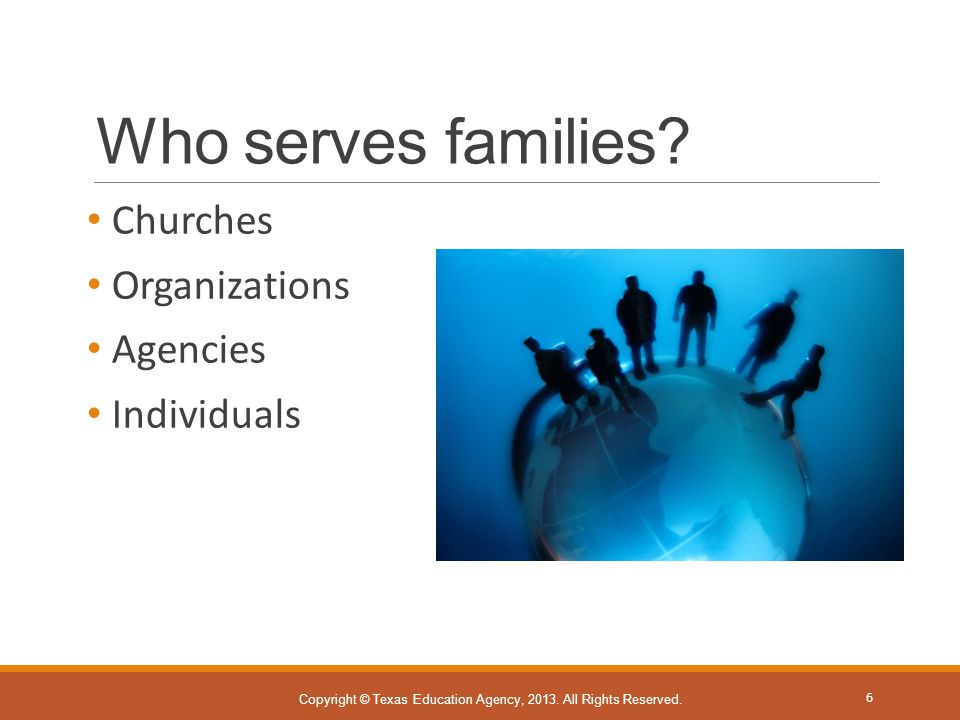 Who serves families.