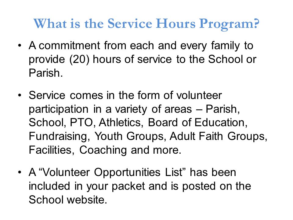 What is the Service Hours Program.