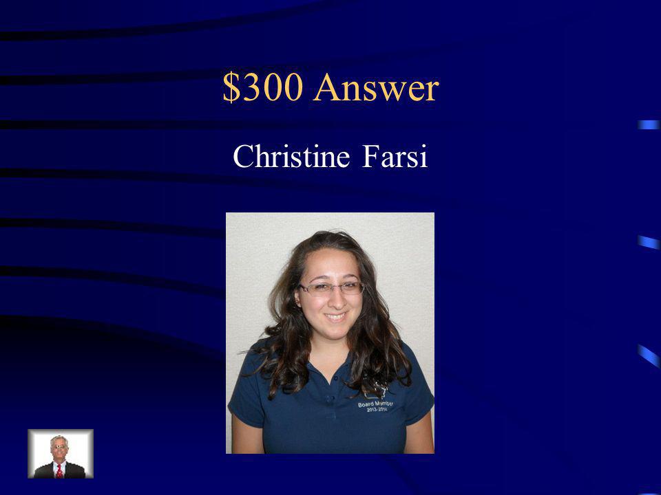 $300 Question She is this years FMR Chair from the Georgia Institute of Technology.