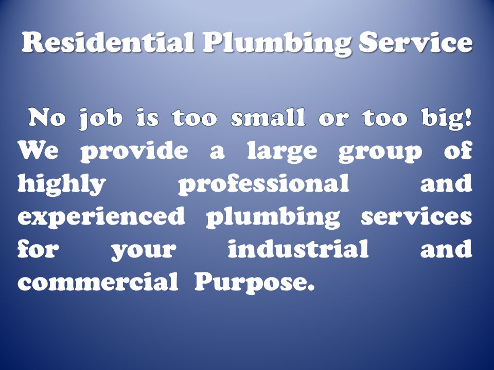 Residential Plumbing Service