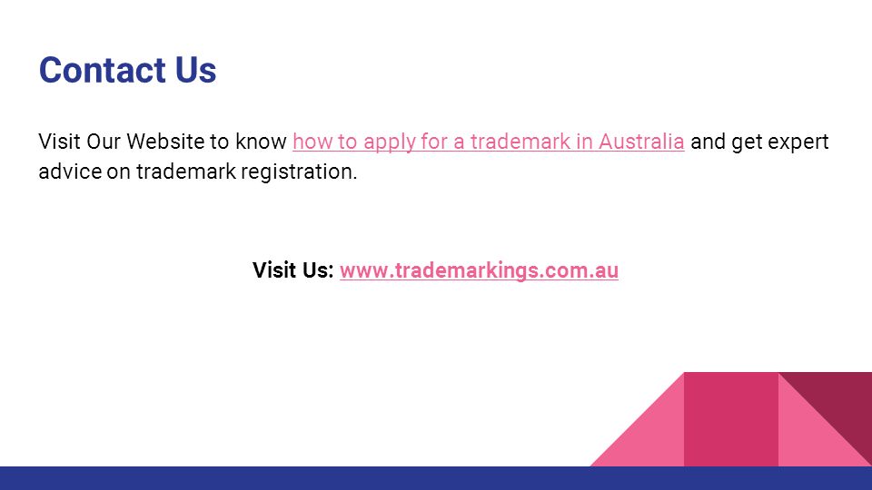 Contact Us Visit Our Website to know how to apply for a trademark in Australia and get expert advice on trademark registration.how to apply for a trademark in Australia Visit Us: