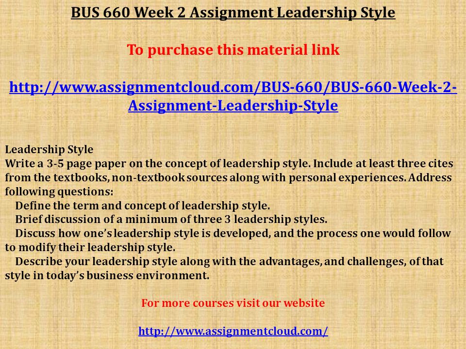 assignment on leadership