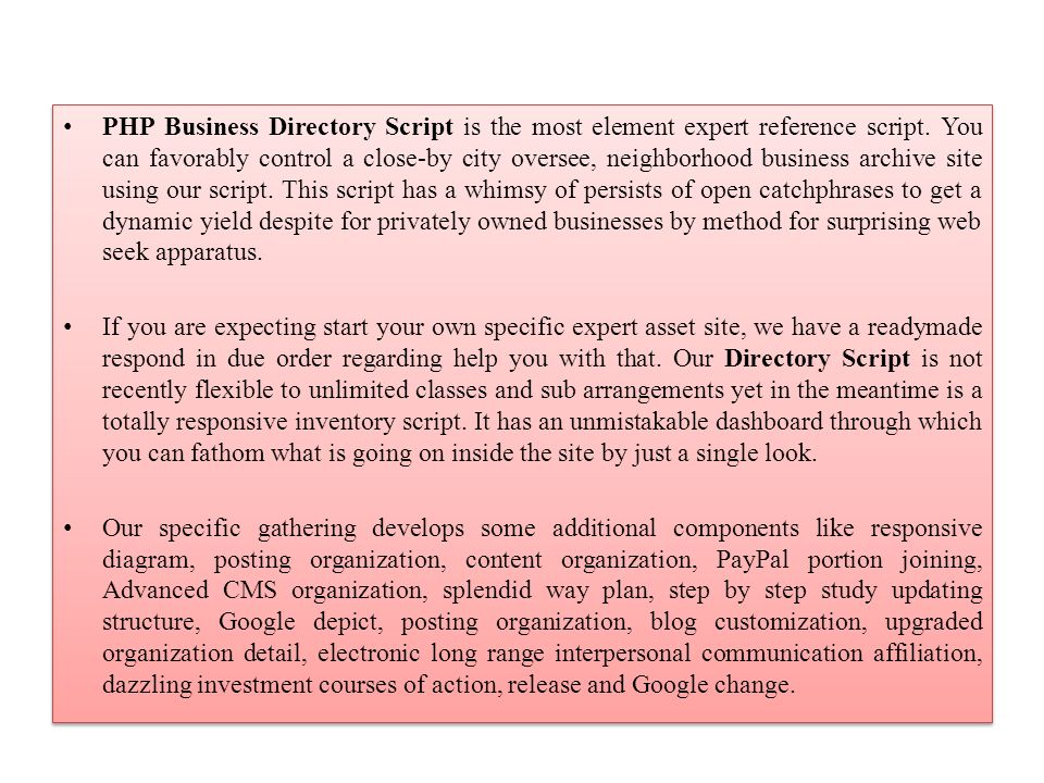 PHP Business Directory Script is the most element expert reference script.
