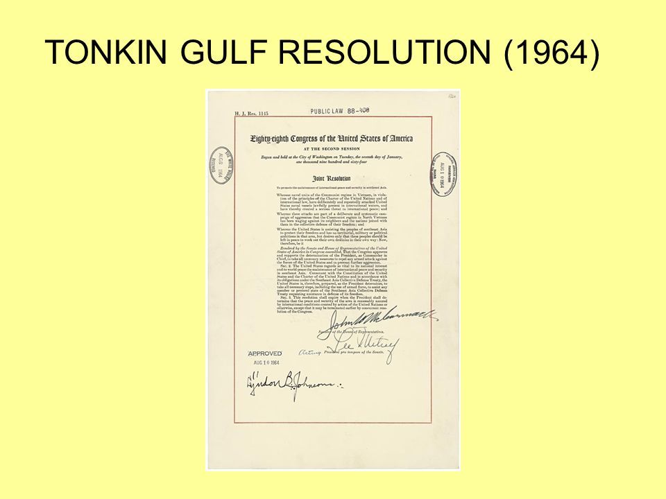 TONKIN GULF RESOLUTION (1964)
