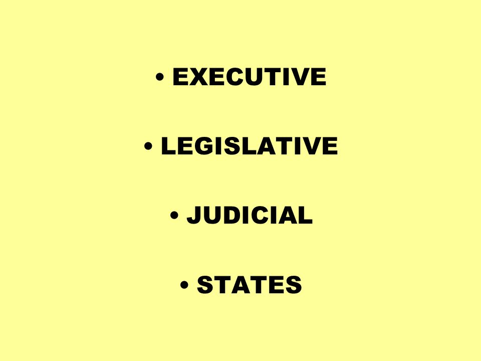 EXECUTIVE LEGISLATIVE JUDICIAL STATES