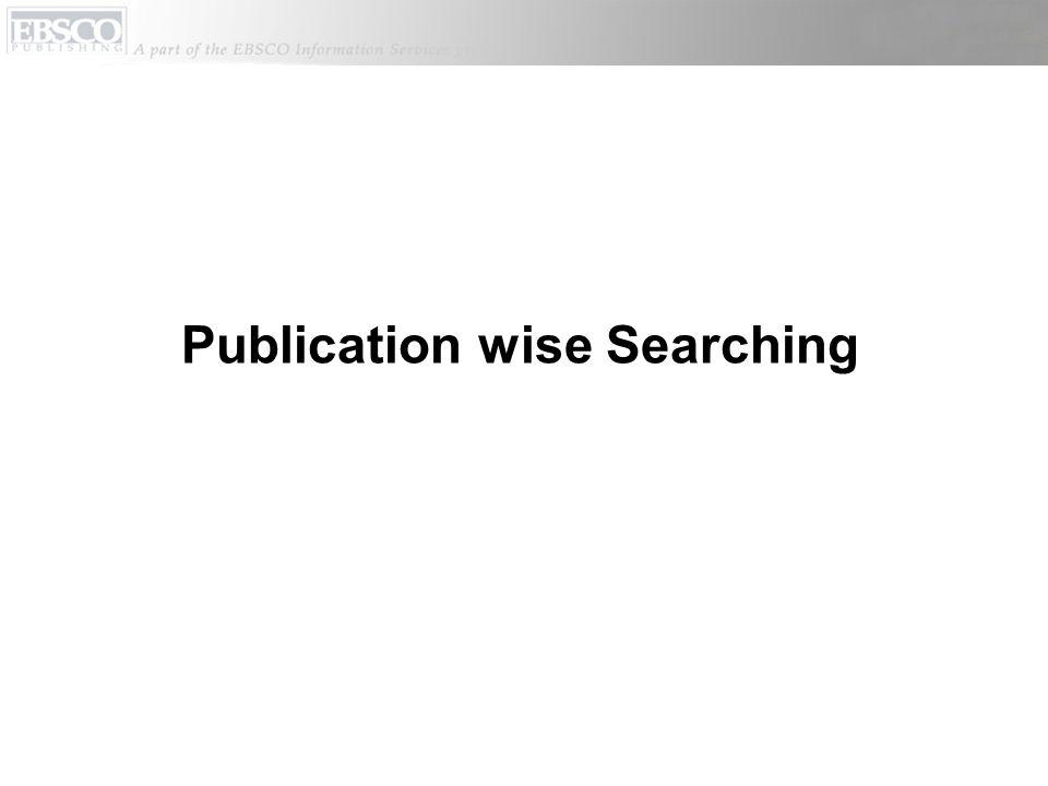 Publication wise Searching
