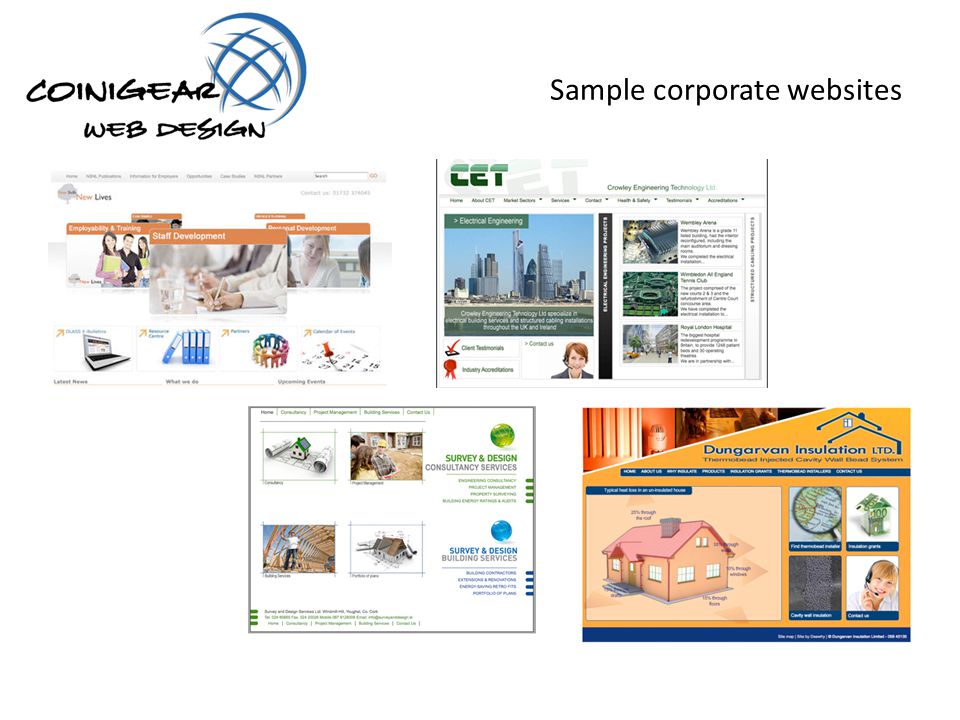 Sample corporate websites