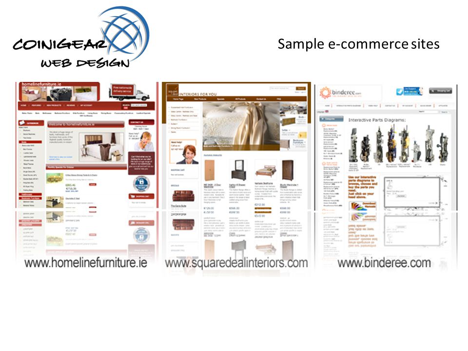 Sample e-commerce sites