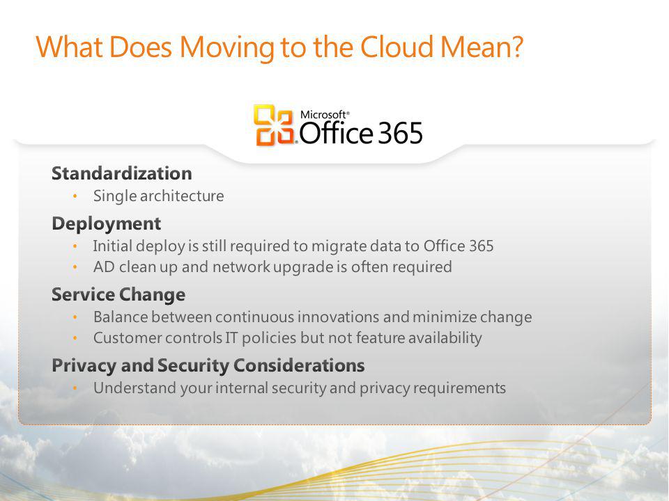 What Does Moving to the Cloud Mean