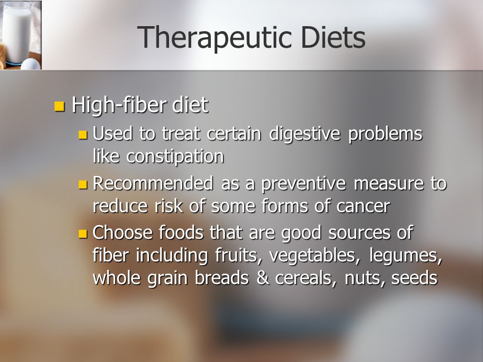 Therapeutic Diets Diabetic Diet Diabetic Diet Important for people with diabetes Important for people with diabetes Involves eating regular meals and snacks, making careful food choices, and being physically active Involves eating regular meals and snacks, making careful food choices, and being physically active Overweight people may benefit from weight loss Overweight people may benefit from weight loss Registered dietician works closely with a person with diabetes Registered dietician works closely with a person with diabetes